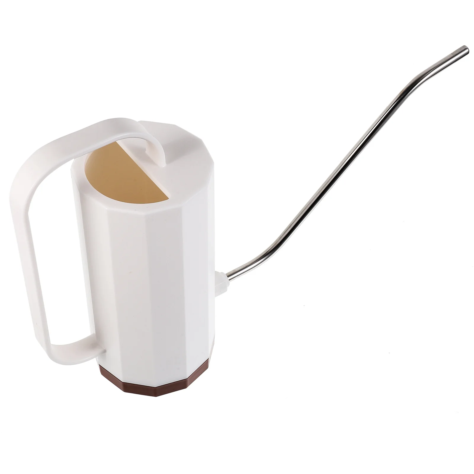 

1200ml S shape Long Mouth Watering Kettle Plastic Portable Watering Can Gardening Tool (White) Plastic Watering Kettle