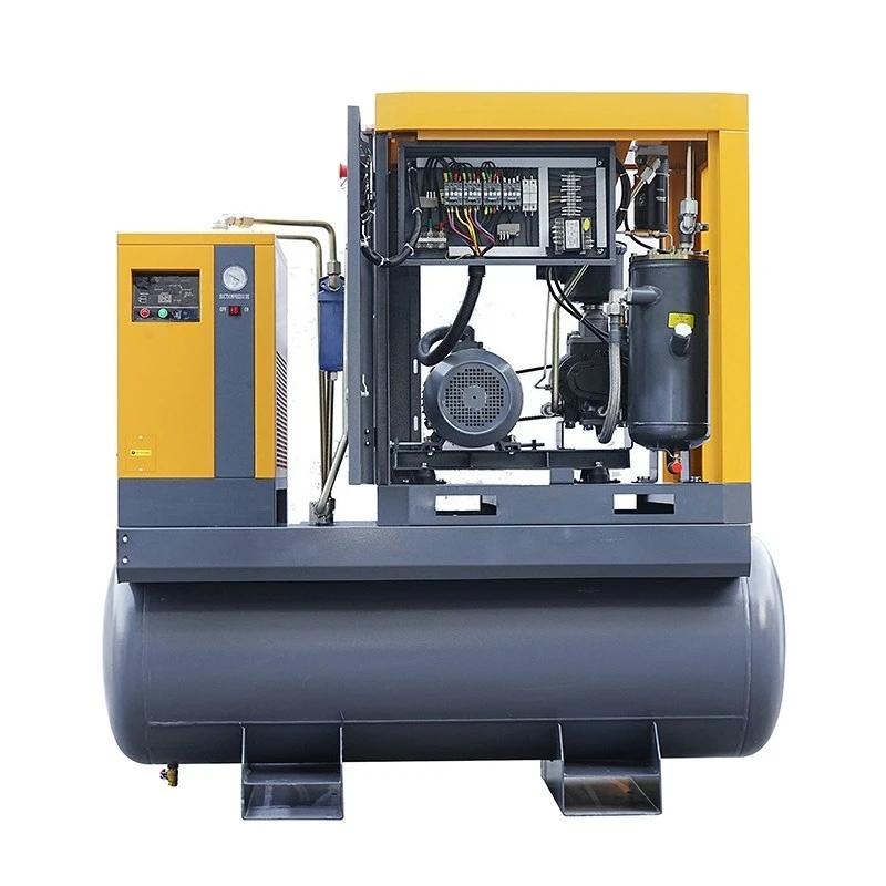 Integrated 7.5kw Screw Compressor air tank Dryer air Filters Oil Lubricated  Cutting 15bar 16bar Industrial air Compressor