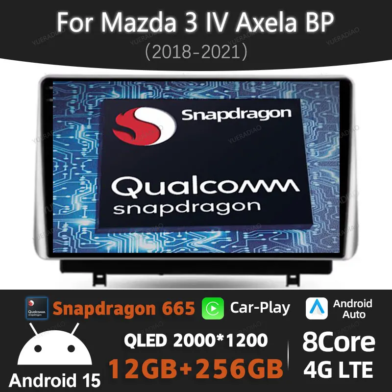 

Автомобильный радиоприемник Android 15 для Mazda 3 IV Axela BP 2018 2019 2020 2021, Viedo-плеер NAVI Gation GPS BT, мультимедиа DSP 5G WIFI 2DIN