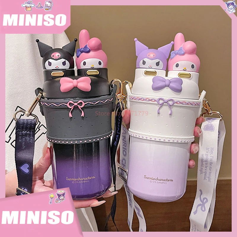 Sanrio New Cartoon Kuromi Insulated Cup Meileti Girls 316 Stainless Steel Children's Double Drinking Cute Insulated Cup Gift