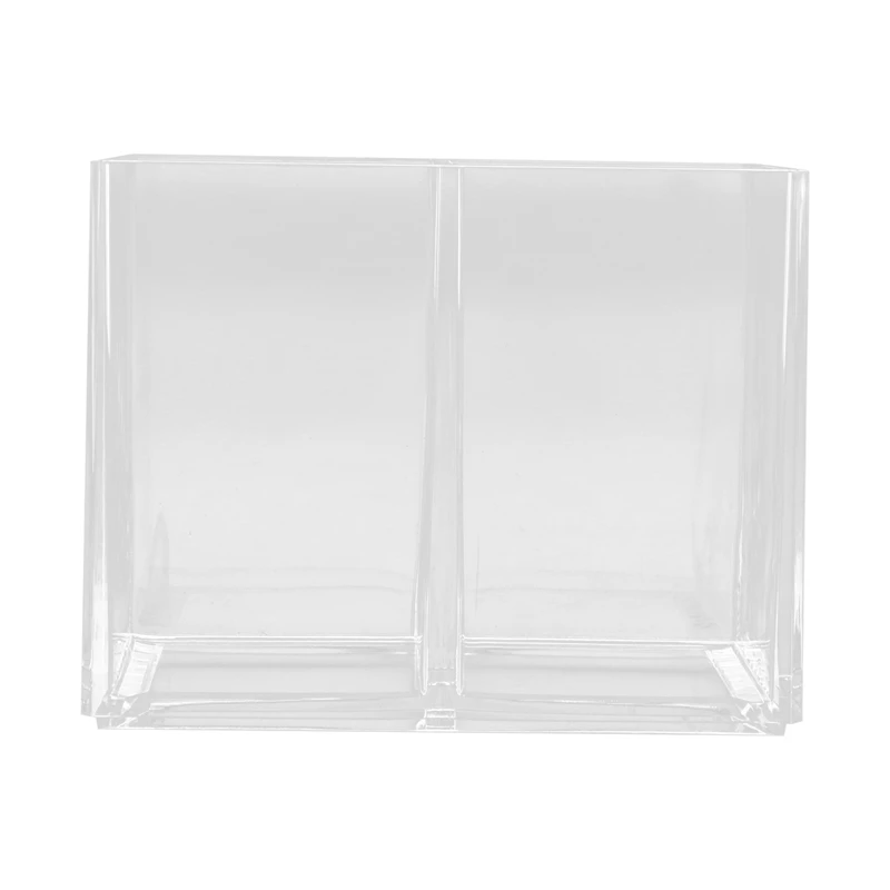 Clear Acrylic Makeup Brush Holder Pen Pencil Cup Holder Cosmetic Storage Case Desktop Stationery Organizer Compartments For Home