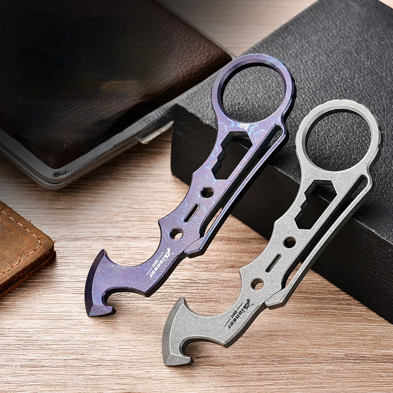 

Multifunction EDC Titanium Alloy Crowbar Tools Hand Outdoor Camping Bottle Opener Tools