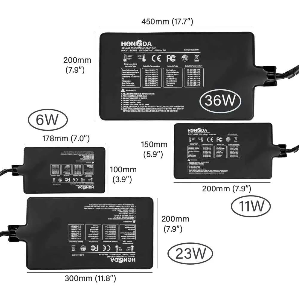 6-36W PVC Podkładka grzewcza dla gadów Podgrzewacz Mata grzewcza Regulowany termostat Wewnętrzny ogród Szklarnia Rośliny Sadzonka Akwarium Terrarium