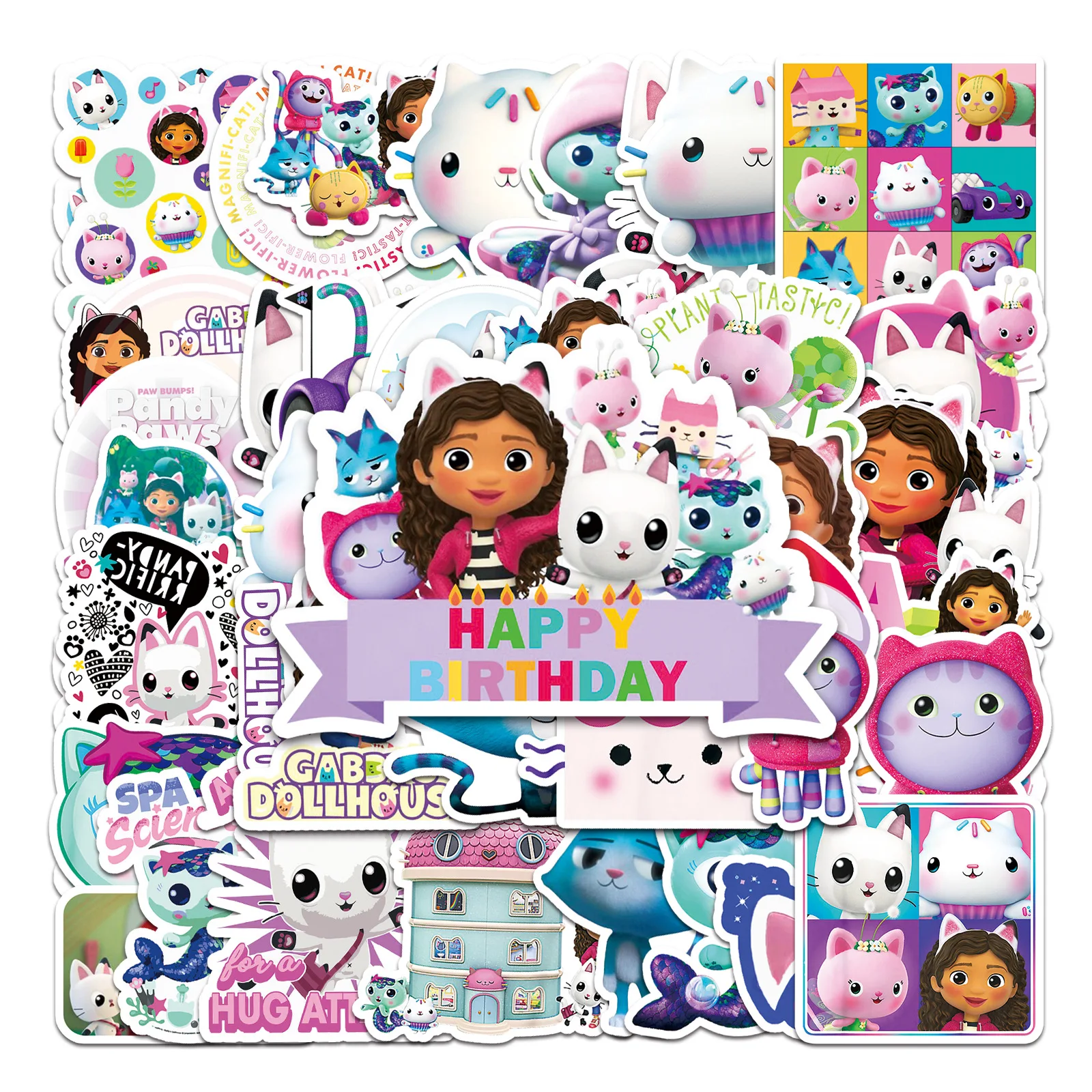 

10/50PCS Cartoon Animation Gabby's Dollhouse Stickers Cute Fun Doodle Waterproof Decorative Water Cup Luggage Scrapbook Bike