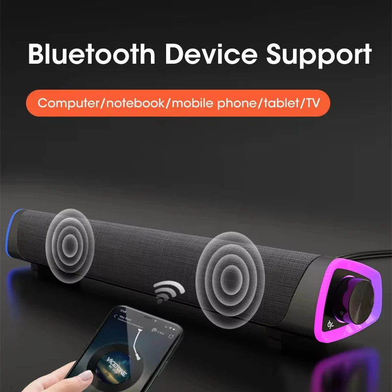 

Bluetooth-саундбар с проводным сабвуфером для MacBook, ноутбуков, ПК и музыкальных плееров