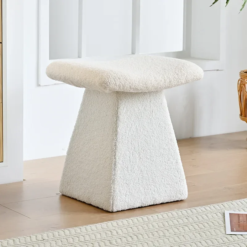 Light luxury makeup stool, simple home use, lamb wool saddle stool