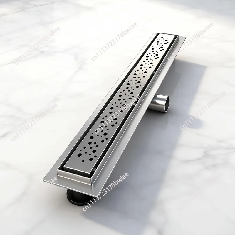 Invisible deodorant extended bathroom shower room stainless steel floor drain brushed rectangular large displacement view 5