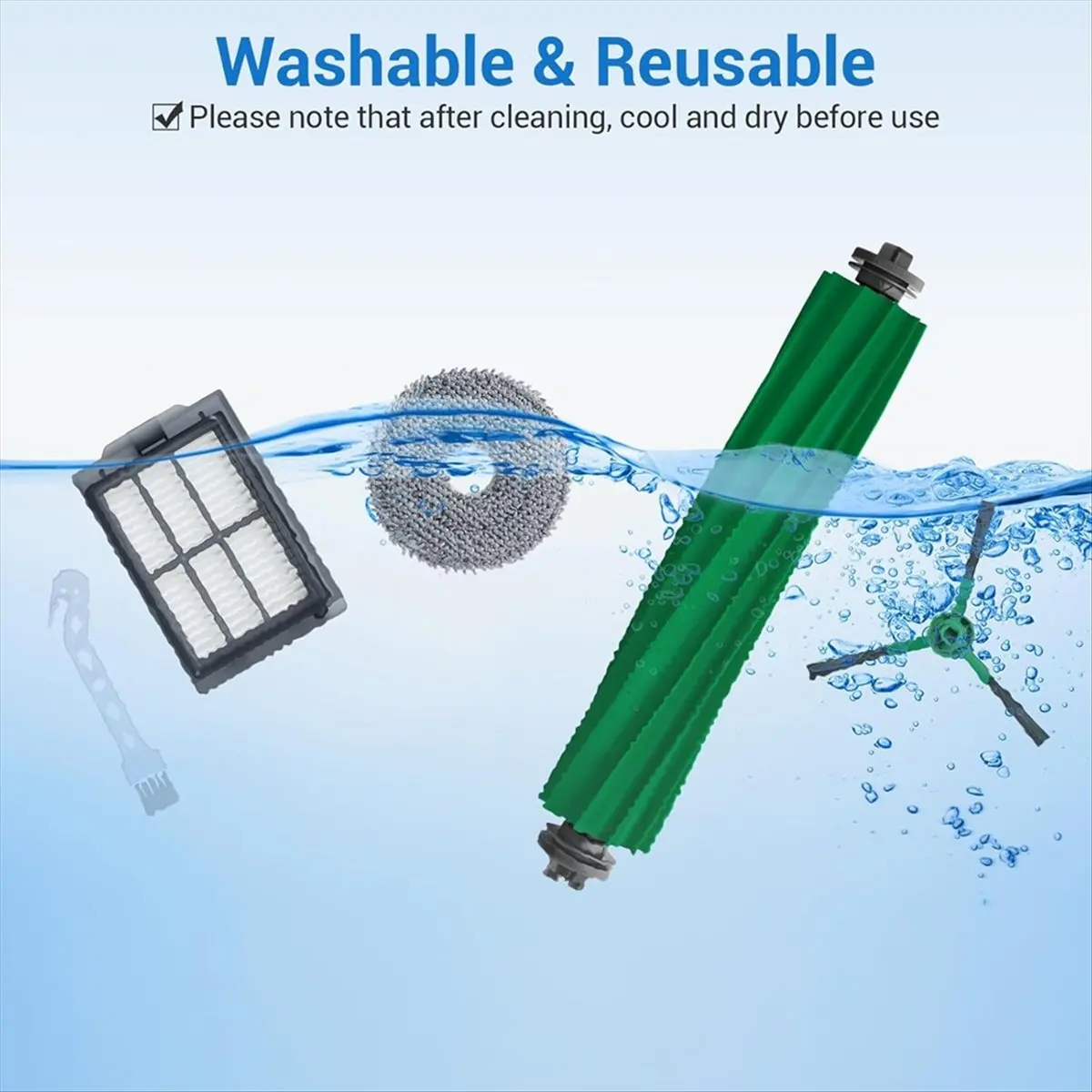 

25 Pcs for Plus 505/405 Combo Sweeping Machine Accessories Main Side Brush Mop Filter Dust Bags