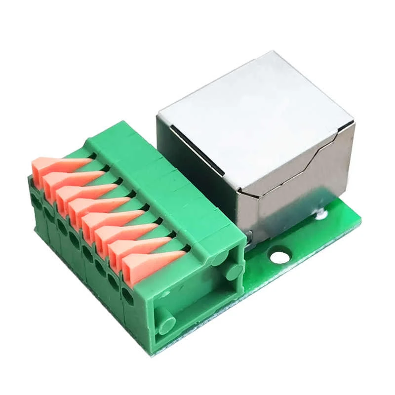 RJ45 Network Port Terminal Block Welding Free RJ45 Data Adapter Board Female Socket Guide Rail Installation Terminals Connector