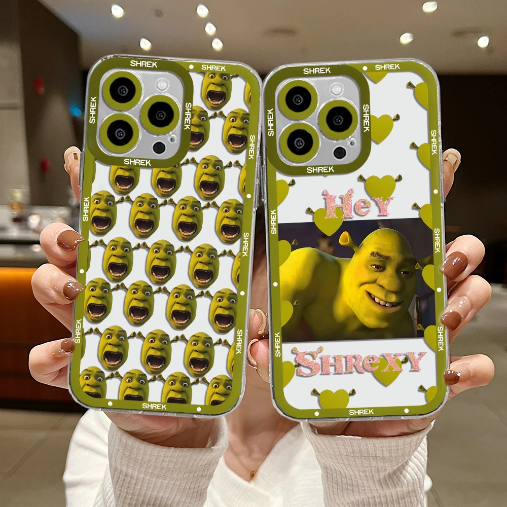 Cartoon Funny M-Movies S-Shreks Phone Case For iPhone 15 14 13 12 11 Mini Pro Max X XR XSMax 6S 7 8 Plus SE20 Transparent Cover