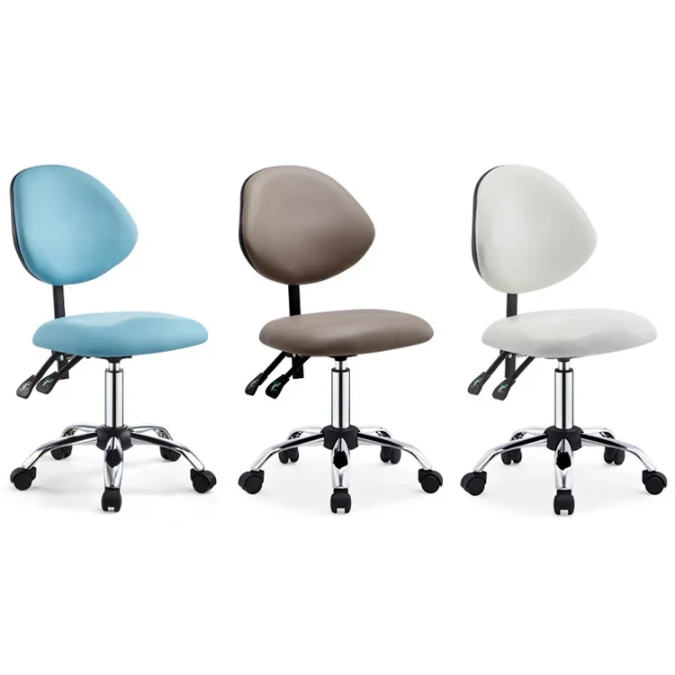 Black Brown White Leather Small Stool The Stool Is Suitable For Facial Bed Beauty Salon Technician Chair