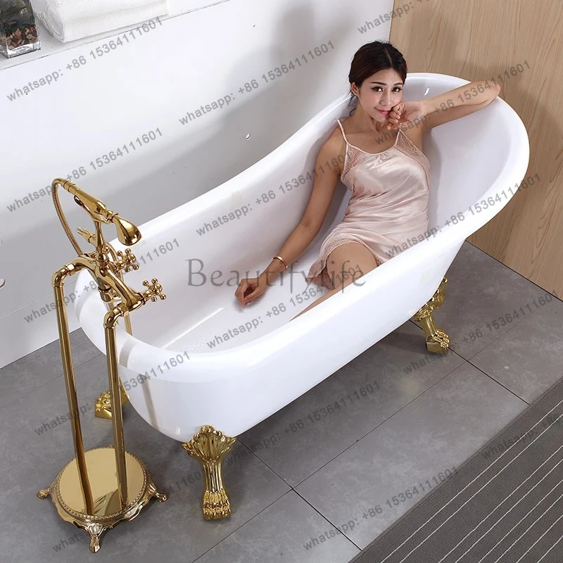 bathroom acrylic small apartment bathtub adult independent mobile light luxury concubine bathtub