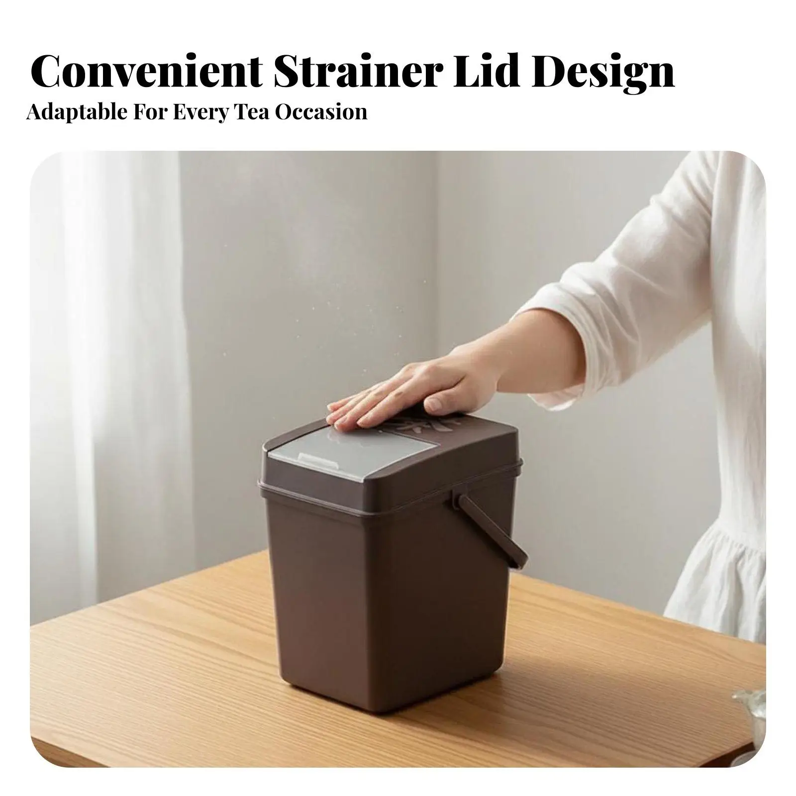 Tea Residue Container Built-in Strainer Tea Residue Strainer Container Waste Bin