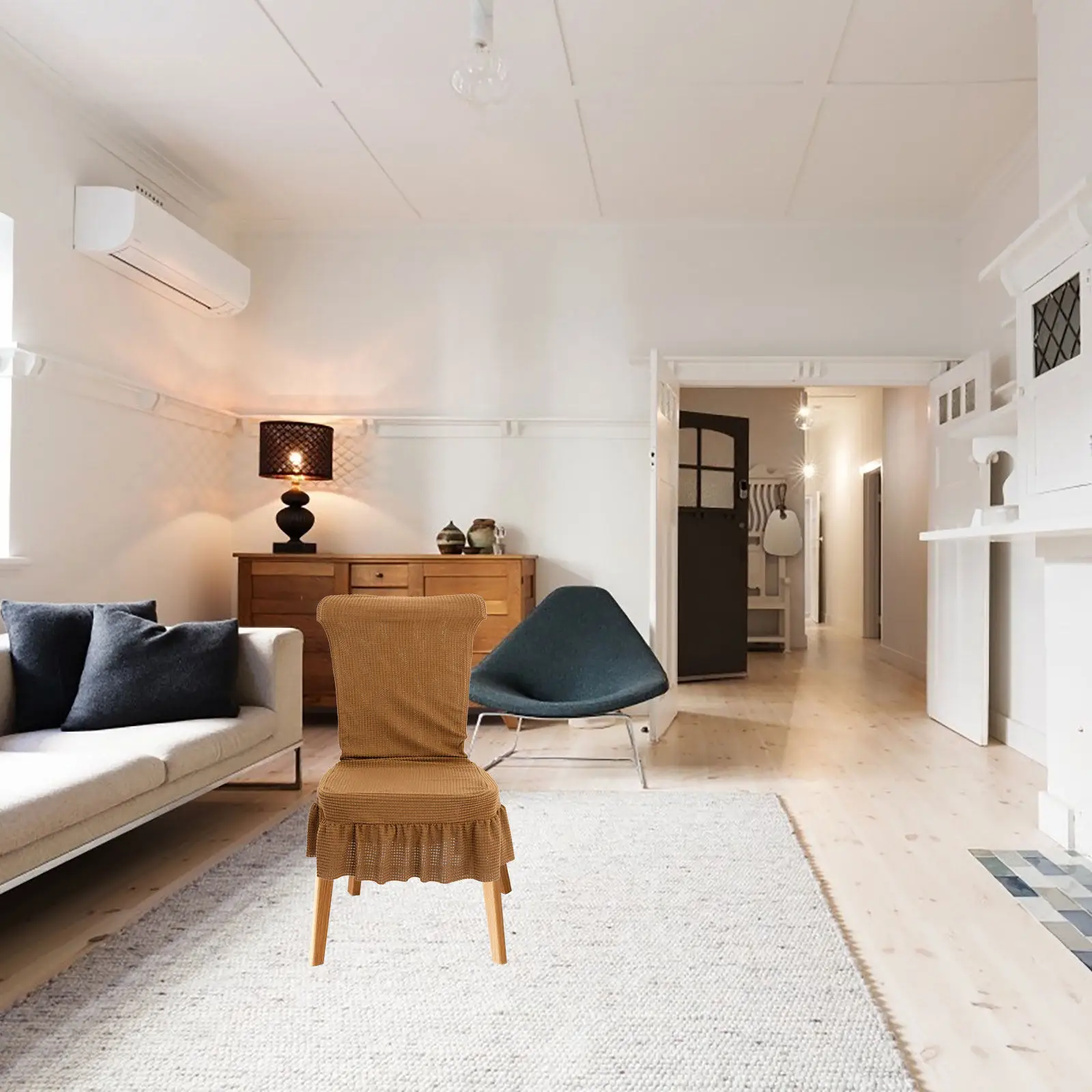 

6 шт. эластичных чехлов для стульев, водонепроницаемые, с клетчатым узором, моющиеся, легко устанавливаются, подходят для гостиной, кабинета, офиса