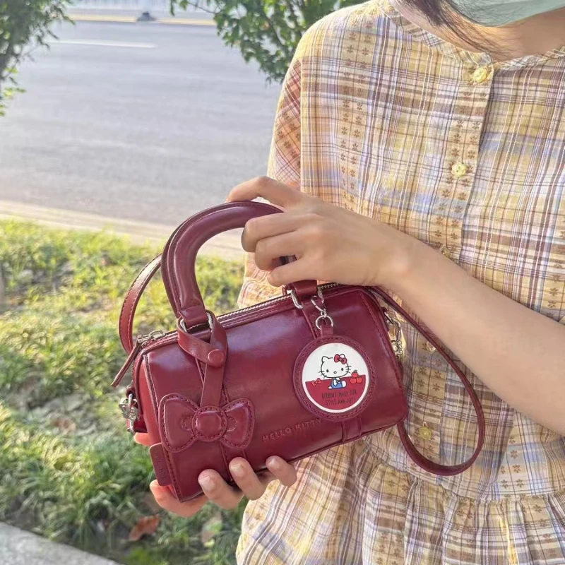 

Sanrio Hello Kitty cartoon cute handbag kawaii for girls red shoulder crossbody bag Christmas Halloween Valentine's Day gift