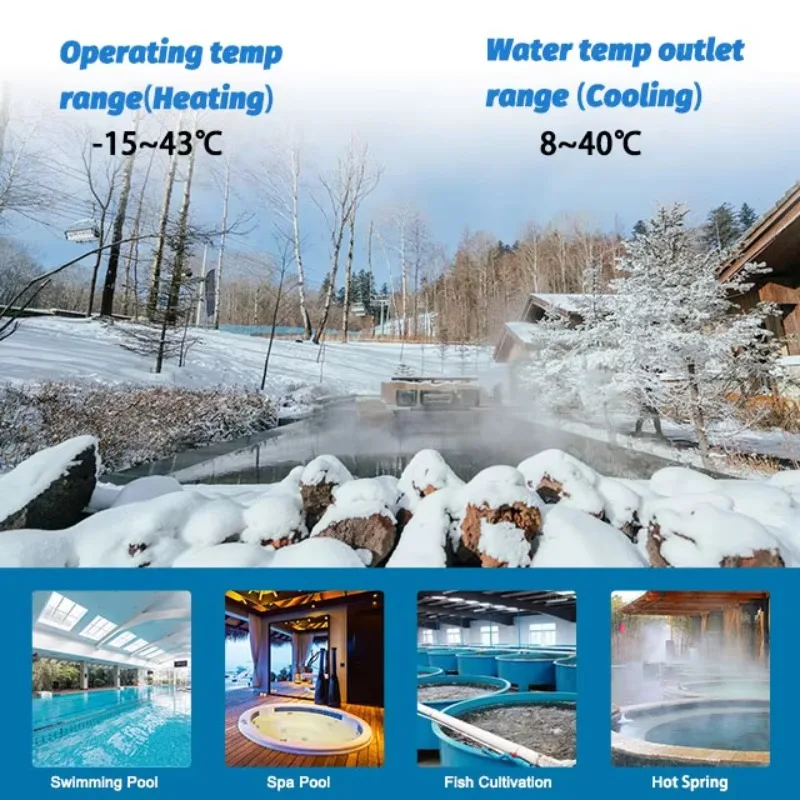 Electric Heat Pump Pool Heater for Inground Pools 400,000 BTU Remote Control English Energy-Efficient Class - view 5