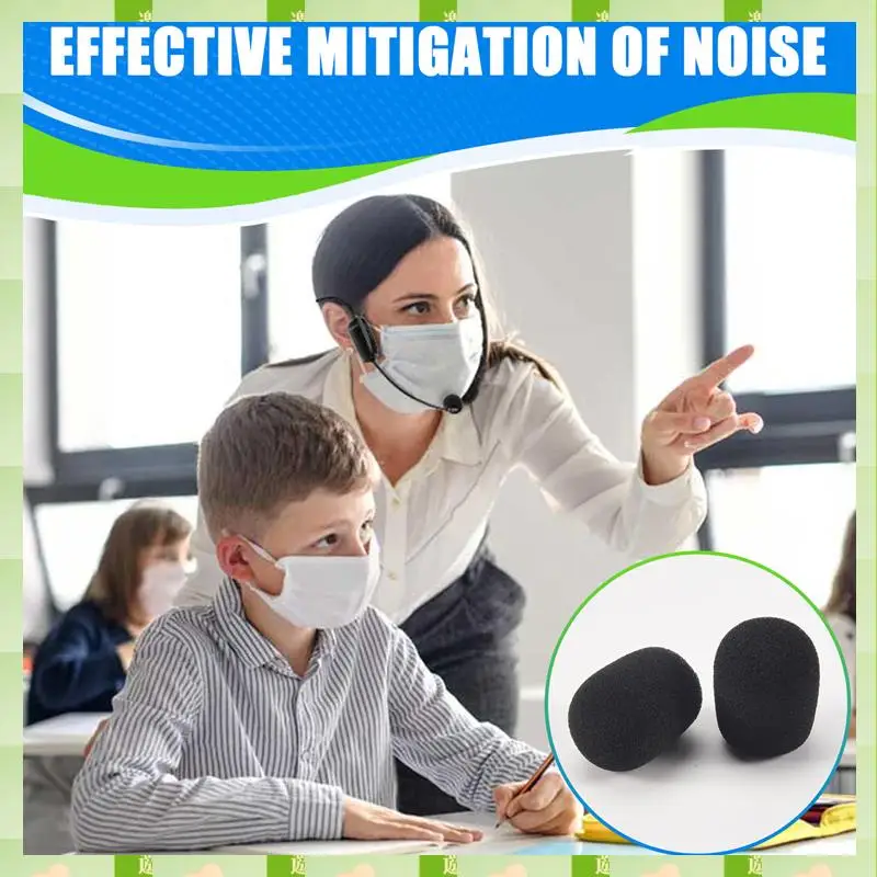 2025 100 шт., гарнитура для микрофона, гриль, лобовое стекло, губка из пенопласта, черный чехол для микрофона 30 мм x 8 мм, 100 шт., гарнитура для микрофона, гриль, лобовое стекло