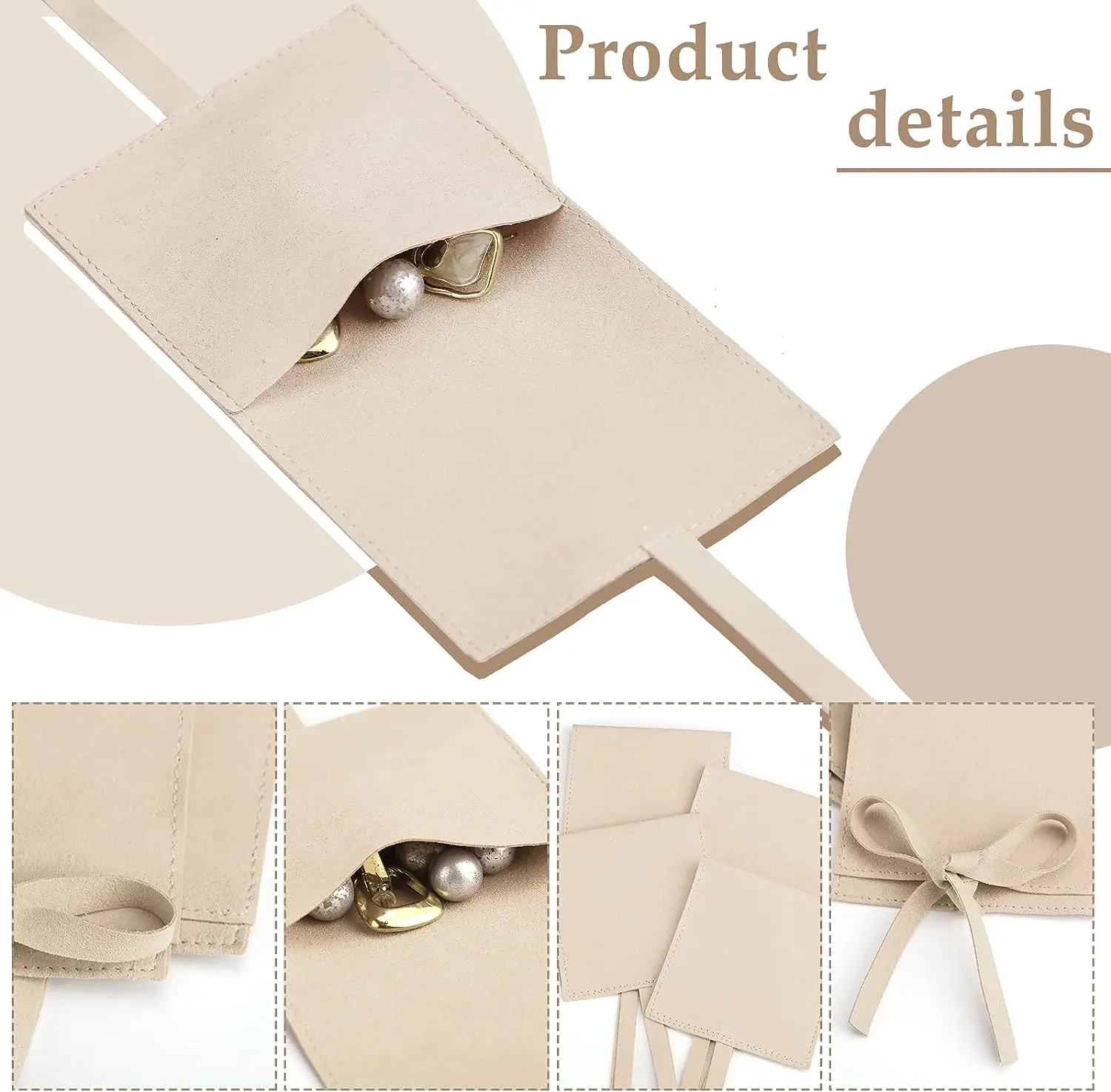 80 Pcs Microfiber Jewelry Pouch 8x8 cm Jewelry Packaging Bag Luxury Small Jewelry Gift Bag for Small Business Envelope Style Bra