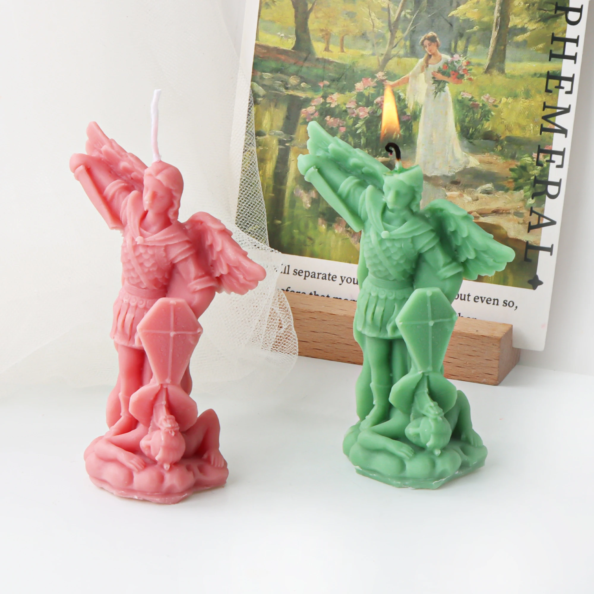 3D Archangel Candle Mold, St Michael Angel Silicone Mold for DIY Candle Soap Resin, Unique Gift Home Decor Craft Mold