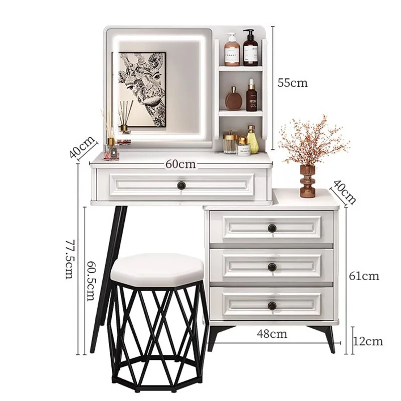 Unique Simplicity Makeup Tables Women Retro Style Nordic Modern Vanity Desk Makeup Table Cream Wind Commode Home Furniture