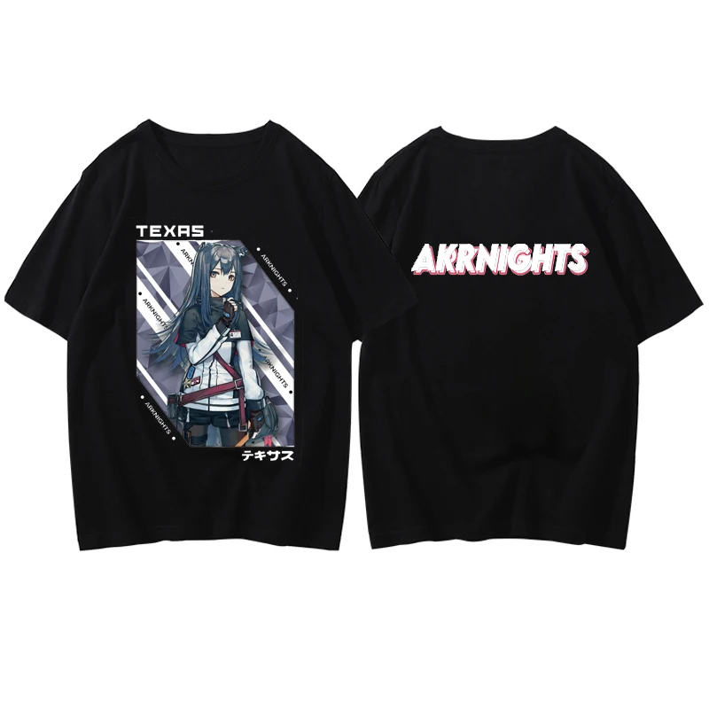 Arknights Logo Japan Anime Tshirt Cool Doctor Man Clothes Amiya Otaku ACG Printed T-shirt Hipster Streetwear Soft Women Tees