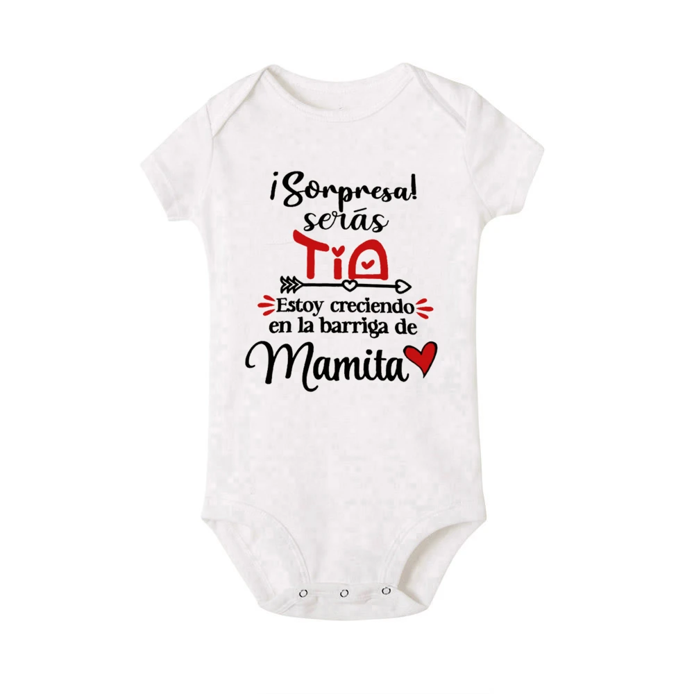 Surprise You Will Be An Aunt I Am Growing in Mommy\'s Belly Baby Romper Pregnancy Announcement Jumpsuit Infant Reveal Bodysuit
