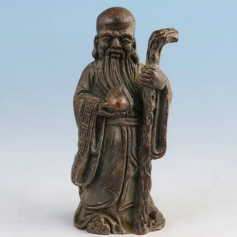 

blessing chinese old bronze hand casting god of longevity buddha statue figure
