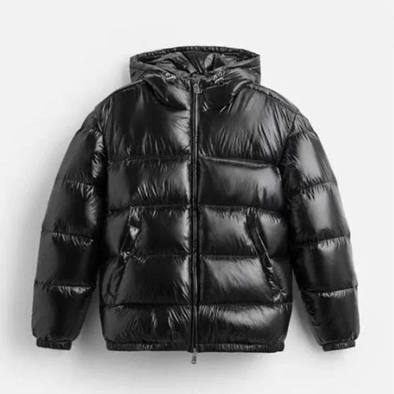 2026 Autumn Winter Men's Fashion Simple Cotton Padded Coat Men Casual Zipper Hooded Jacket Solid Cold-proof Warm Parka Outerwear