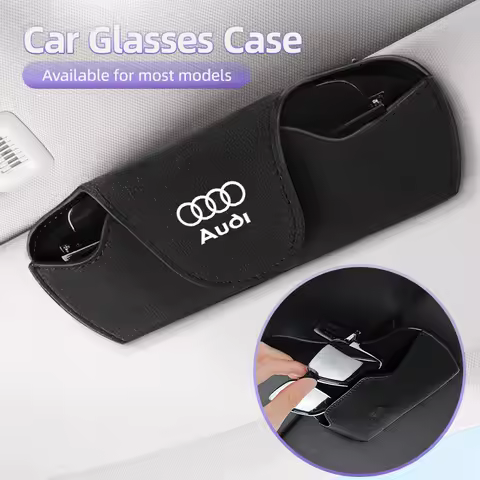 Car Sun Visor Glasses Case Box Universal Sunglasses Storage Holder Auto Accessories For Audi Q5 Q7 Q3 A3 A4 A6 A5 A1 S1 S3 S4 RS