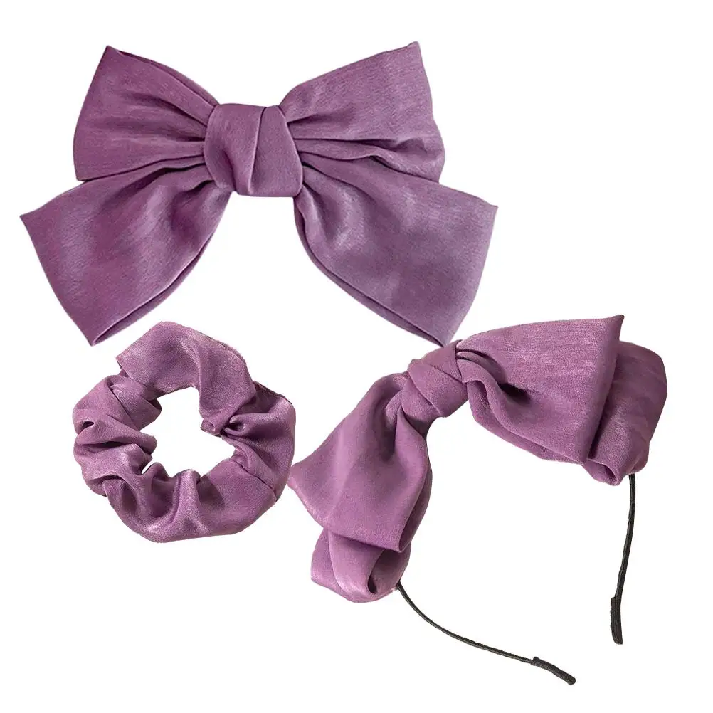 

Bow Hair Clips Ties Hairpins Bows Headband Rope Scrunchies for Women Purple Accessories Miss