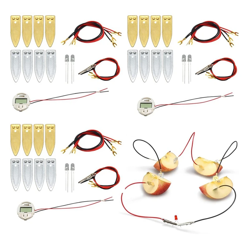 Fruit Battery Science Experiment Kit For Home Teaching Toy, Lemon Potato Battery Physics Teaching Experiment