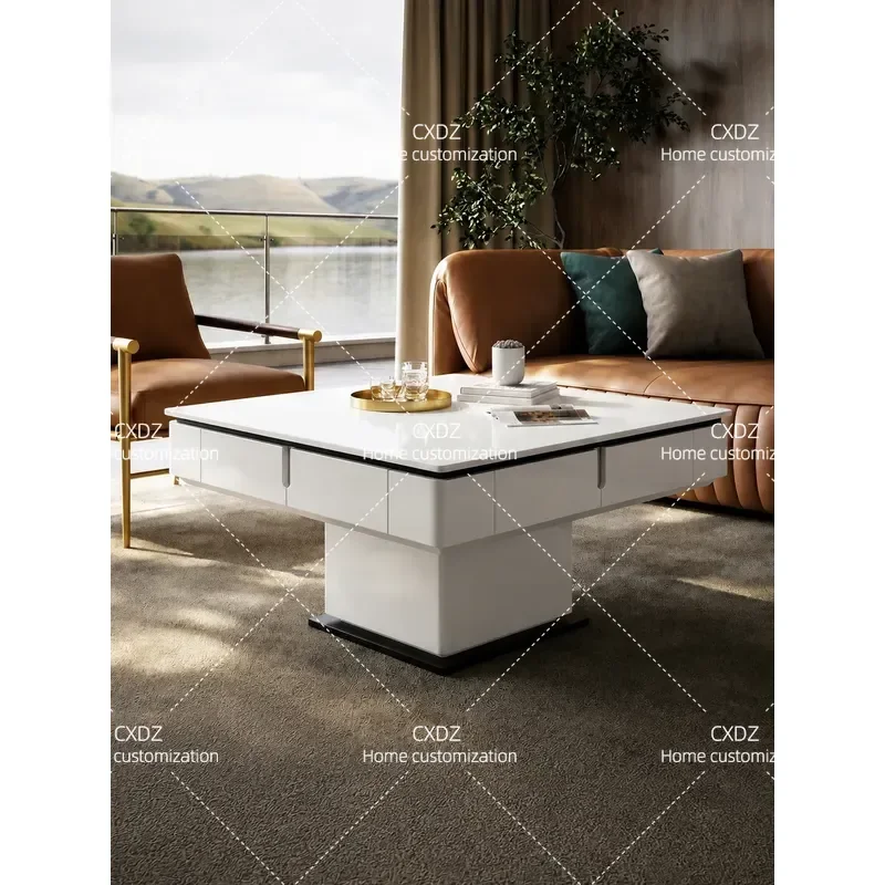 Electric Lifting Mahjong Table Automatic Coffee Table Modern Living Room Dining Table Household Dual Purpose Integrated