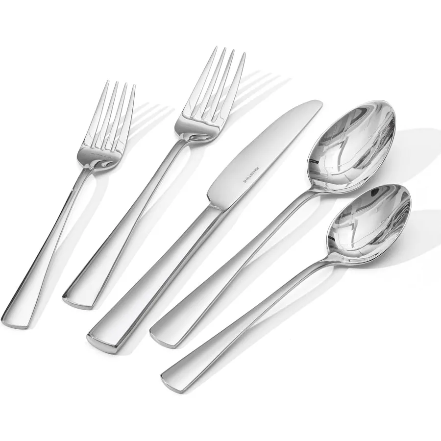 

Столовые приборы из нержавеющей стали 18, 15 предметов, кованый набор столовых приборов для 3 зеркальных полированных столовых приборов, безопасный для дома, Restaura