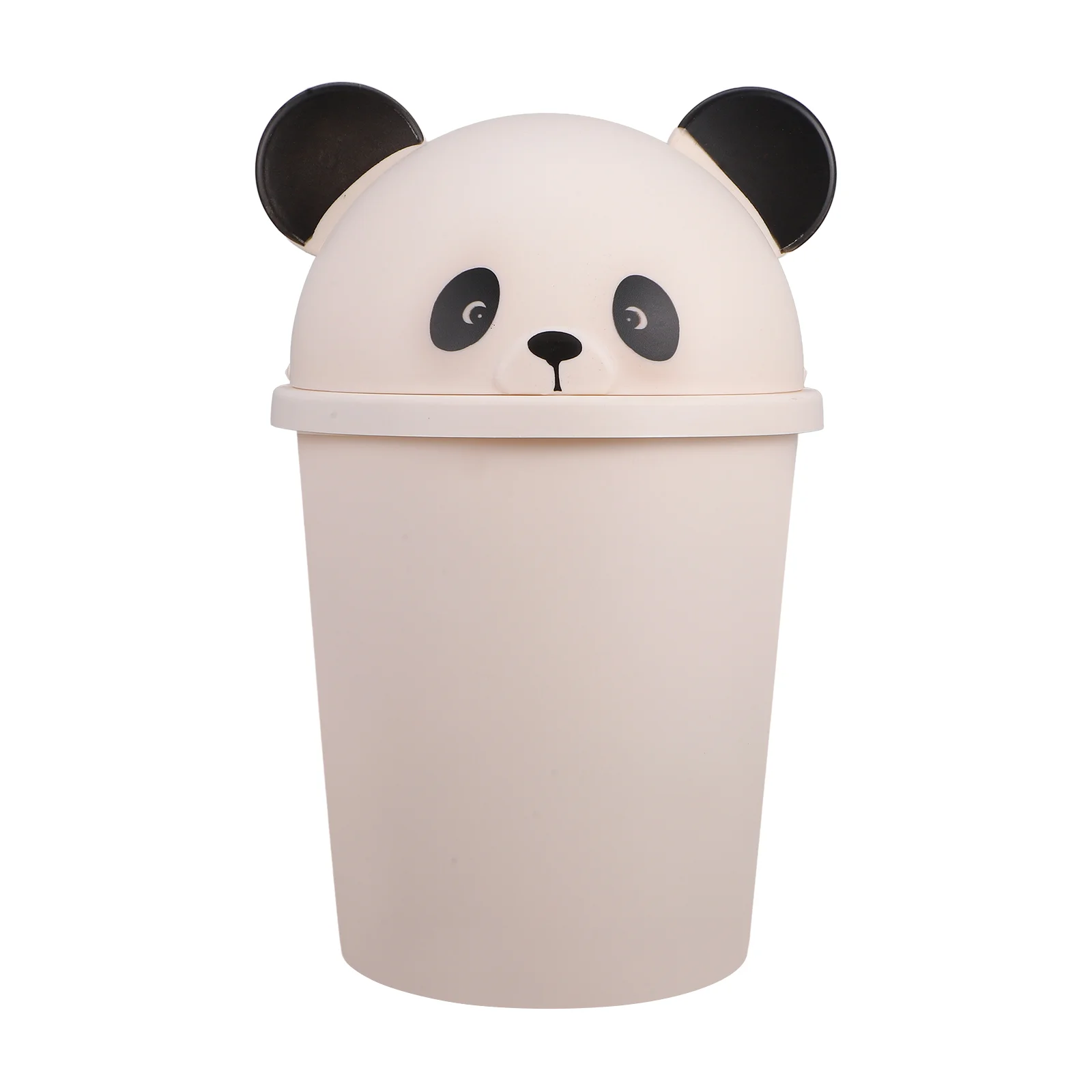 Panda Trash Can Office Dog for Poop Outdoor Mini Garbage With Lid Plastic Bathroom Cartoon