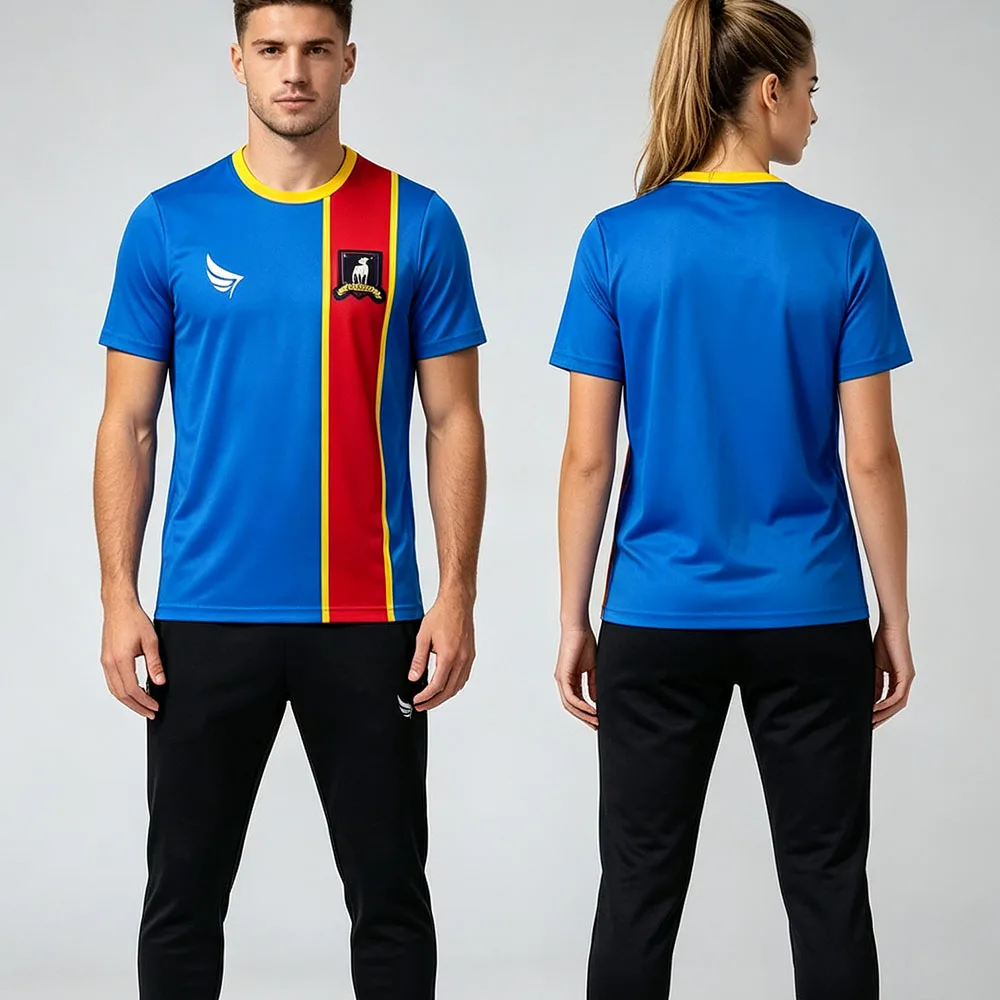 AFCRichmond Soccer Jersey Unisex Split Color Red Blue Half Football Tees Unisex Streetwear Men Women Sports Top Print Merch
