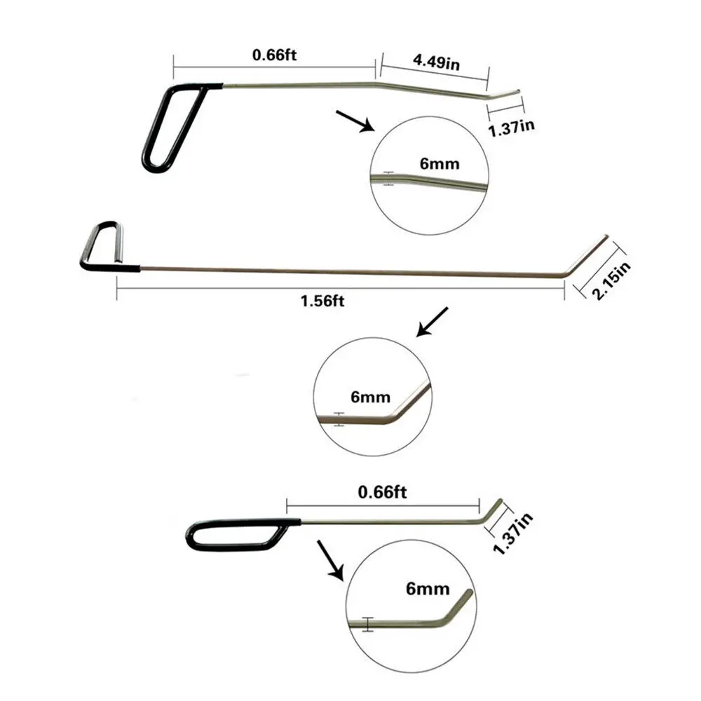 무도장 자동차 덴트 수리 리무버 후크 로드, 자동차 도어 제거 도구