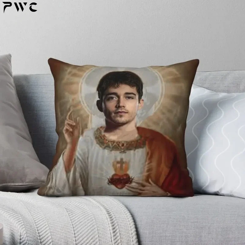 San Charles Leclerc Fronha de poliéster criativa com zíper decoração fronha capa de almofada de cama
