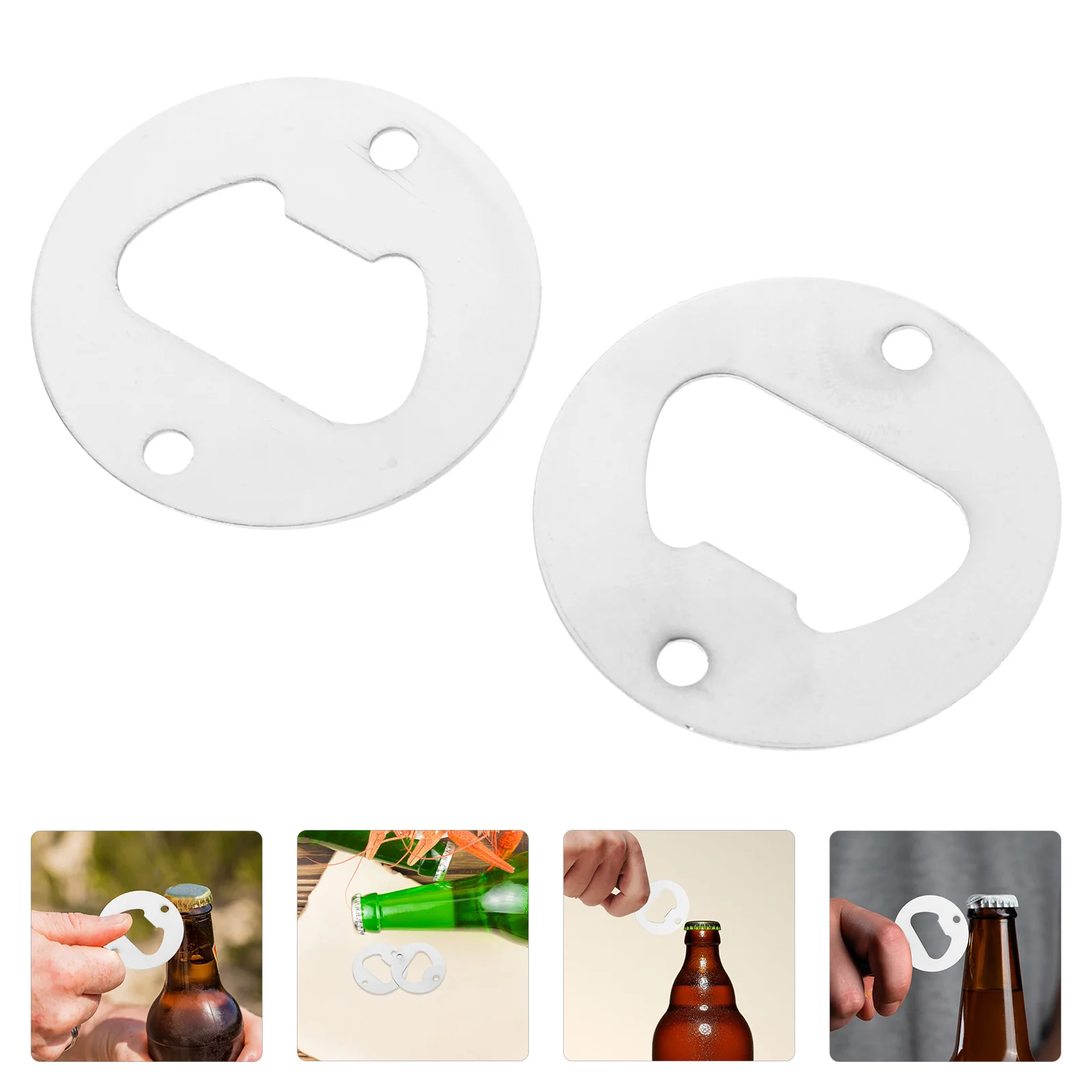 

15Pcs Beer Bottle Opener Round Metal Polished Sturdy Easy Use for Travel Camping Kitchen Creative Iron Bottle Opener