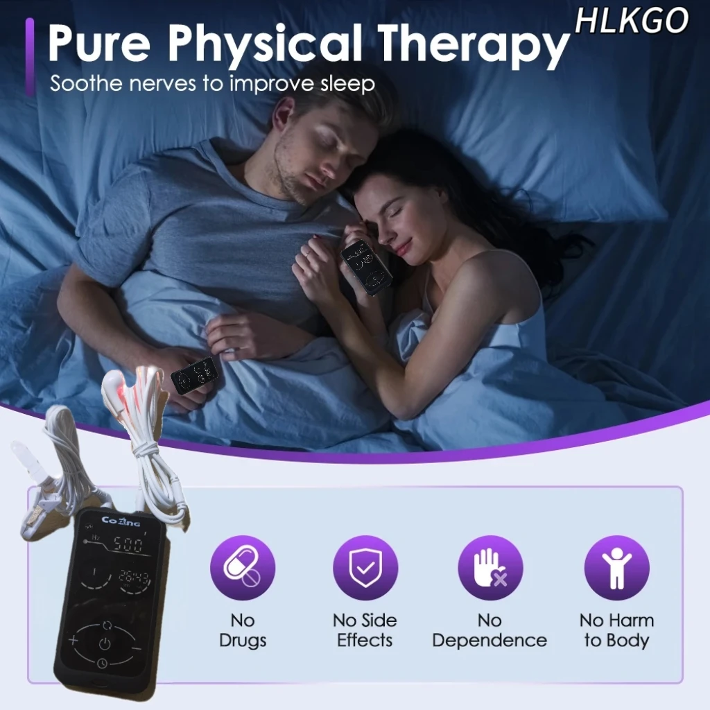 جهاز تحفيز الدماغ مكركرنت من CES للنوم السريع وتخفيف القلق وتخفيف الألم المزمن