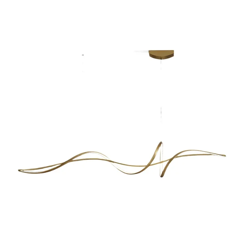 

All-copper modern, simple restaurant chandelier, Italian minimalist dining table, light luxury dining room chandelier