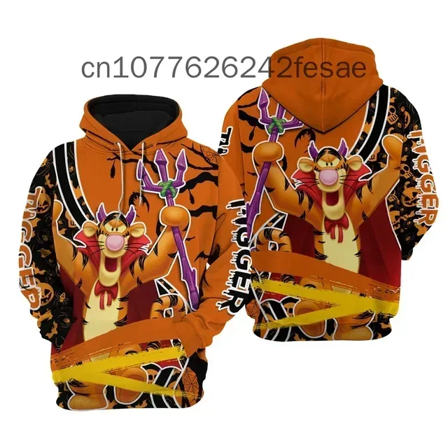 New Disney Cartoon Anime Men's Hoodie for Winter 3D Printed Jumping Pattern Sweatshirt Fashion Street Style Casual Men's Hoodie