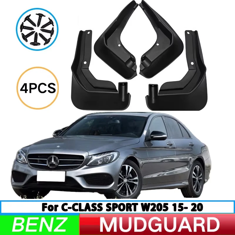 For Mercedes Benz C-Class Sport W204 2020 2015 11 08 07 Car Tire Fender Splash Wound Front and Rear Fender Auto Parts 4pcs