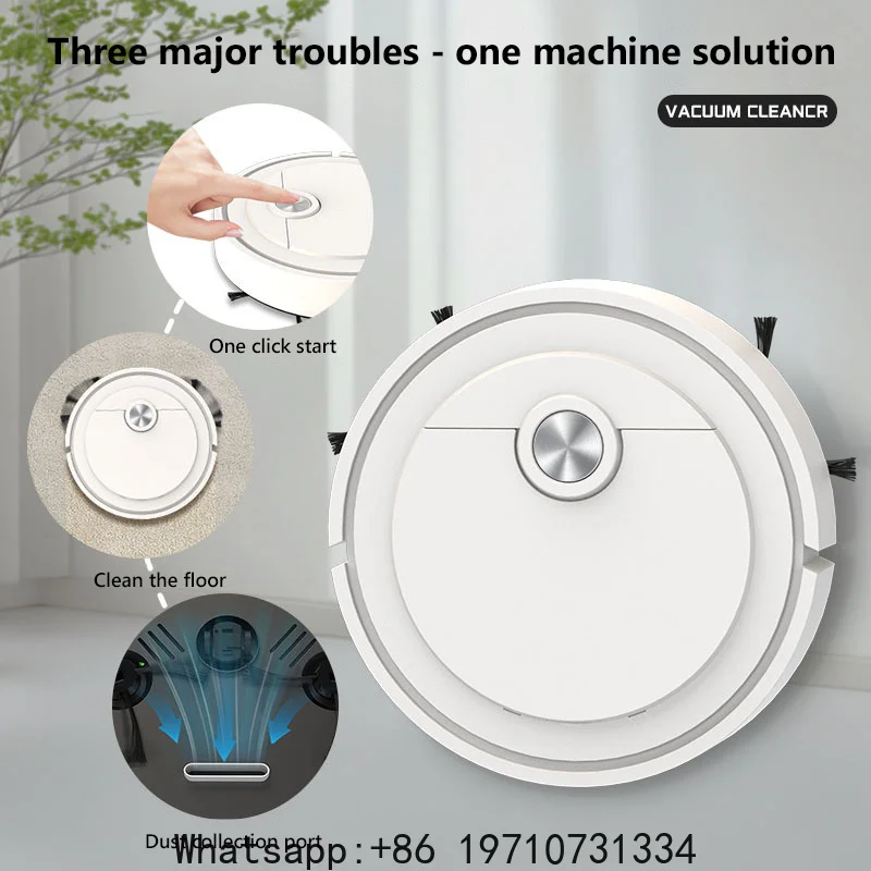 3 In 1 Sweeping and Vacuuming Wireless Vacuum Cleaner Smart Wireless Robot for Home Floor Washing Carpet Pet Hair