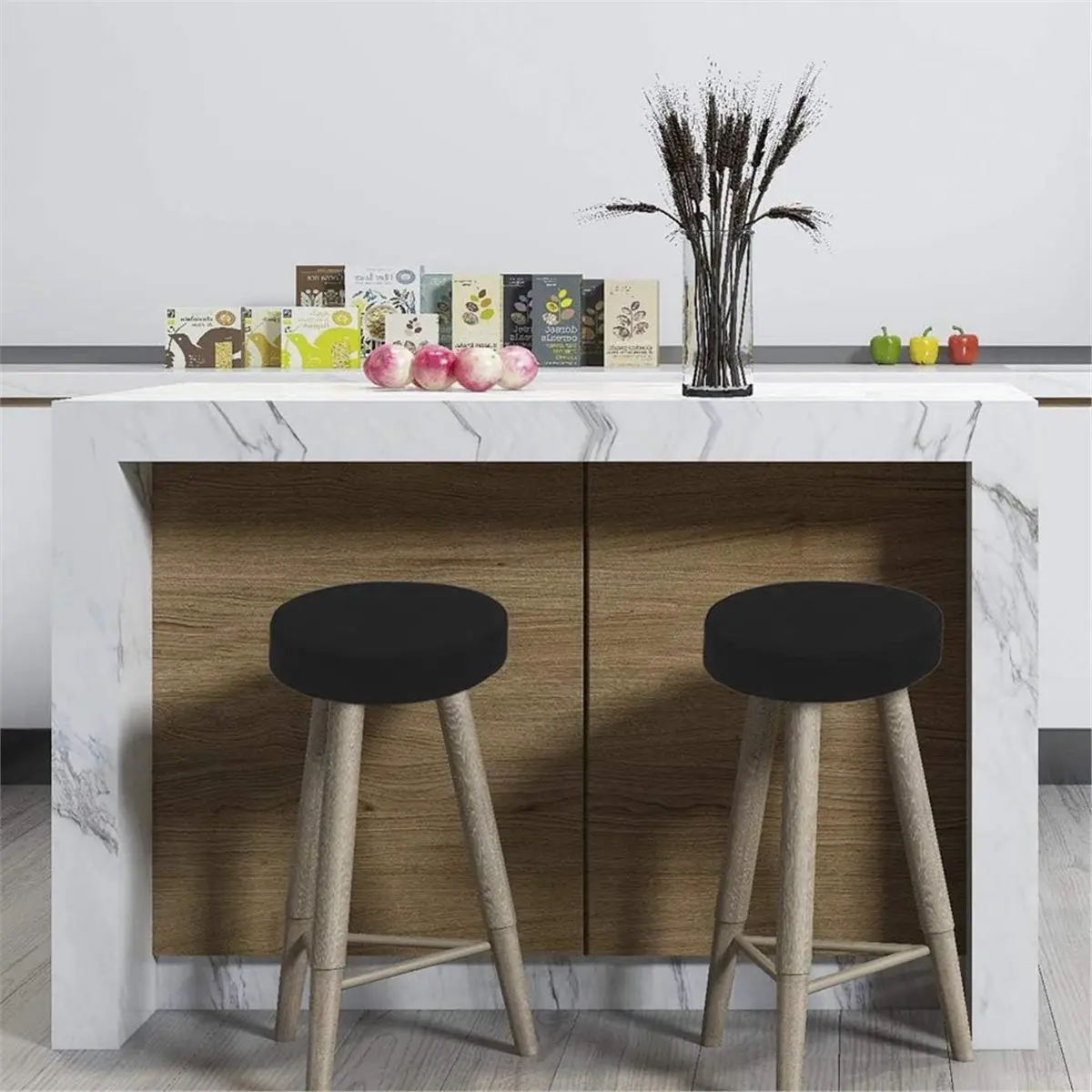 NEW 4 Pcs Bar Stool Covers Round Bar Stool Covers Soft Stool Cushion Washable Slipcovers Fit for Dia 11-14 Inch Bar Chair