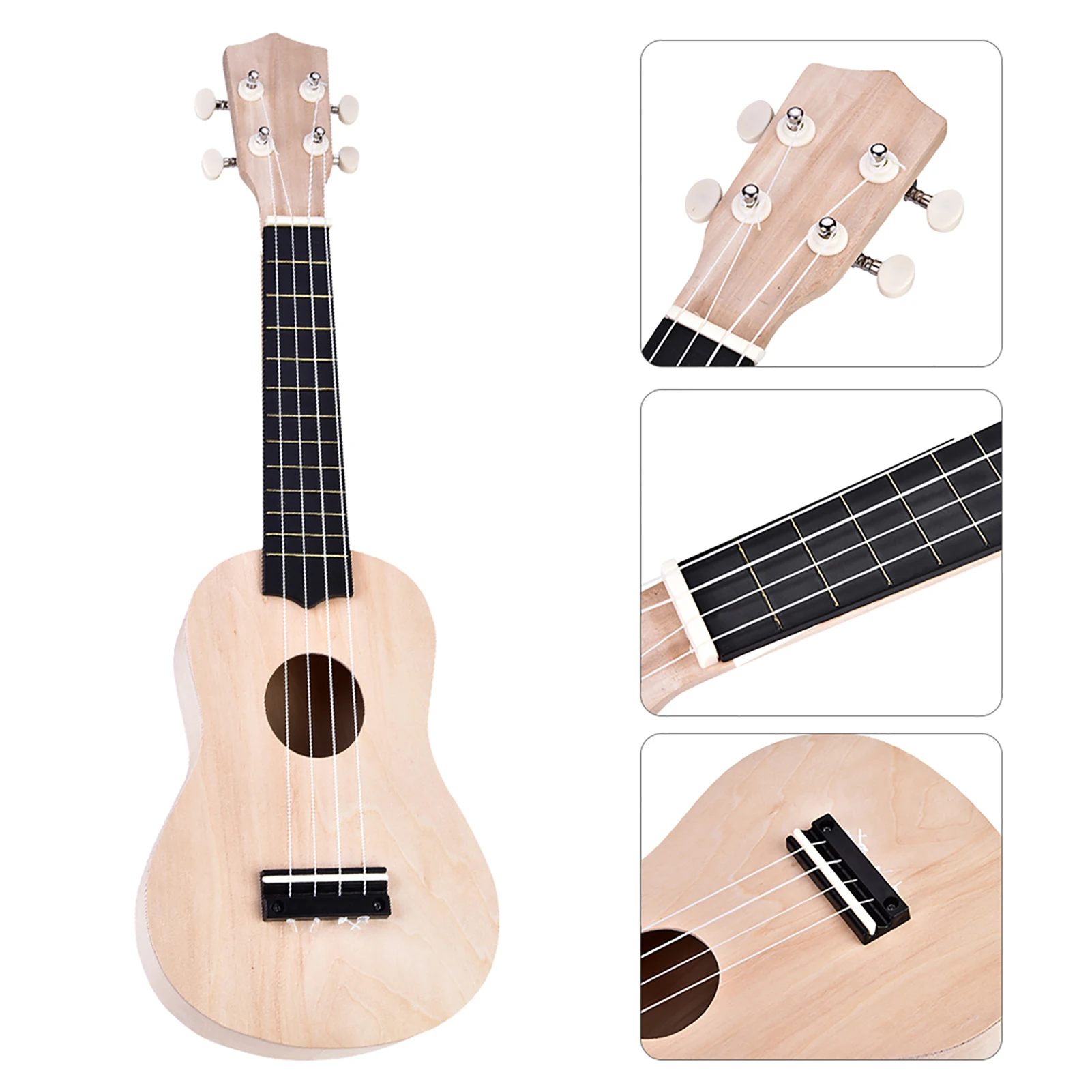 21inch Basswood Instrument Accessory Musical Instrument 4 String Ukelele DIY Kit Instrument Accessory DIY Instrument