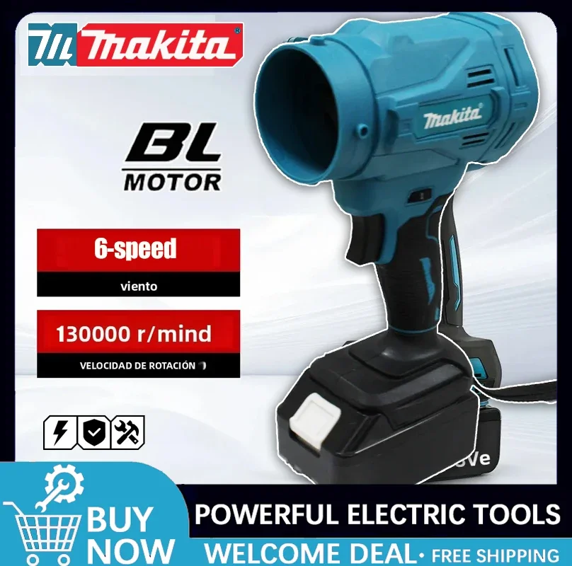 マキタ高速ブラシレス電動ファン-6速ジェットタービンファン-130000-rpm、コードレス強力ファン-ワイヤレス-dewtal-milwaukee用
