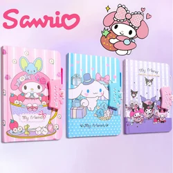 Kawaii Sanrio Kuromi Notebook Set with Password Lock Cartoon My Melody Writing Book Cute Journal for Students Birthday Gifts