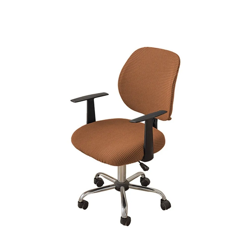 Corn Grain Computer Split Seat Cover Solid Color Thicken Computer Chair Covers Washable Dustproof Seat Protector Dining Room