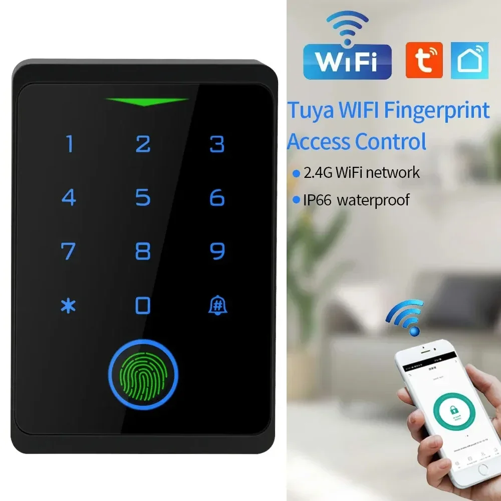 Imagem -02 - Fingerprint Elétrica Acesso Bloqueio de Segurança Proteção Controle de Acesso Tuya App Wi-fi Cartão Rfid 125khz