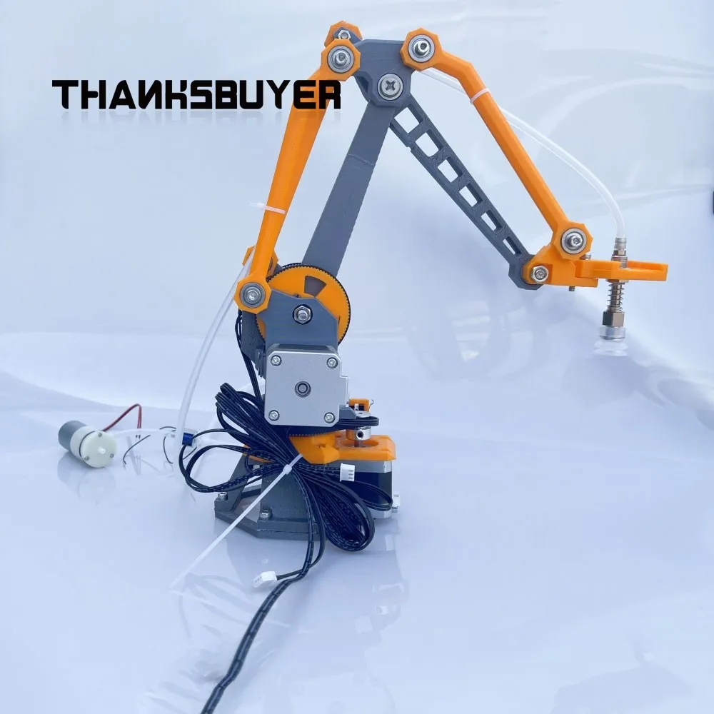 3D Printed Robot Arm Kit Mechanical Arm with Stepper Motors Air Pump and Belt Pulley for DIY